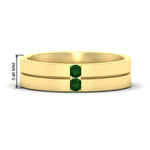 Load image into Gallery viewer, mens-2-stone-emerald-band-in-yellow-gold-fdm1052gemgr-nl-yg-hw
