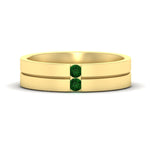 Load image into Gallery viewer, mens-2-stone-emerald-band-in-yellow-gold-fdm1052gemgr-nl-yg
