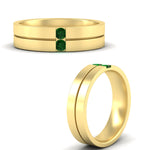 Load image into Gallery viewer, mens-2-stone-emerald-band-in-yellow-gold-fdm1052gemgrangle3-nl-yg
