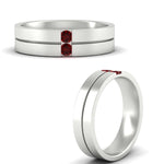 Load image into Gallery viewer, mens-2-stone-ruby-band-in-white-gold-fdm1052grudrangle3-nl-wg
