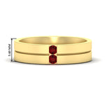 Load image into Gallery viewer, mens-2-stone-ruby-band-in-yellow-gold-fdm1052grudr-nl-yg-hw
