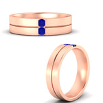 Load image into Gallery viewer, mens-2-stone-sapphire-band-in-rose-gold-fdm1052gsablangle3-nl-rg
