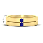 Load image into Gallery viewer, mens-2-stone-sapphire-band-in-yellow-gold-fdm1052gsabl-nl-yg-hw
