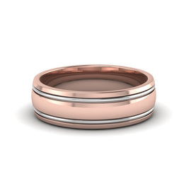 Mens 2 Tone Double Inlay Engagement Ring