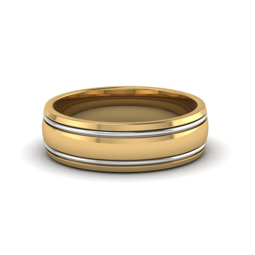 Mens 2 Tone Double Inlay Engagement Ring