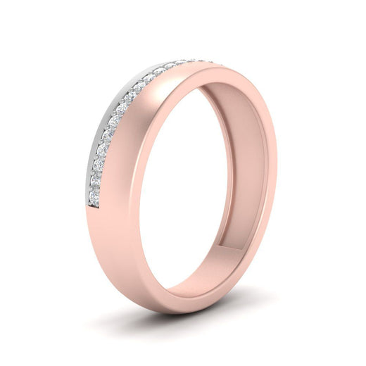 Mens 2 Tone Diagonal Stone Engagement Ring