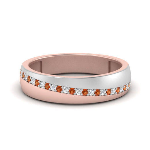 Mens 2 Tone Diagonal Stone Engagement Ring