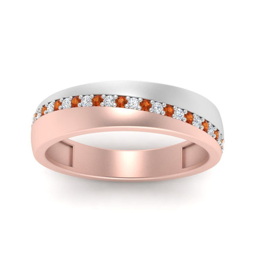 Mens 2 Tone Diagonal Stone Engagement Ring