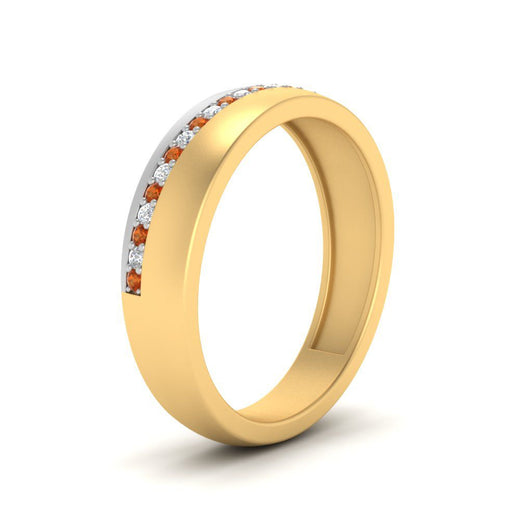 Mens 2 Tone Diagonal Stone Engagement Ring
