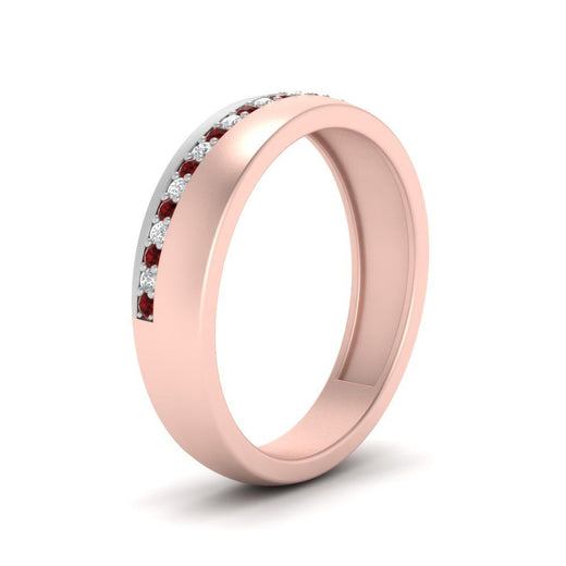 Mens 2 Tone Diagonal Stone Engagement Ring