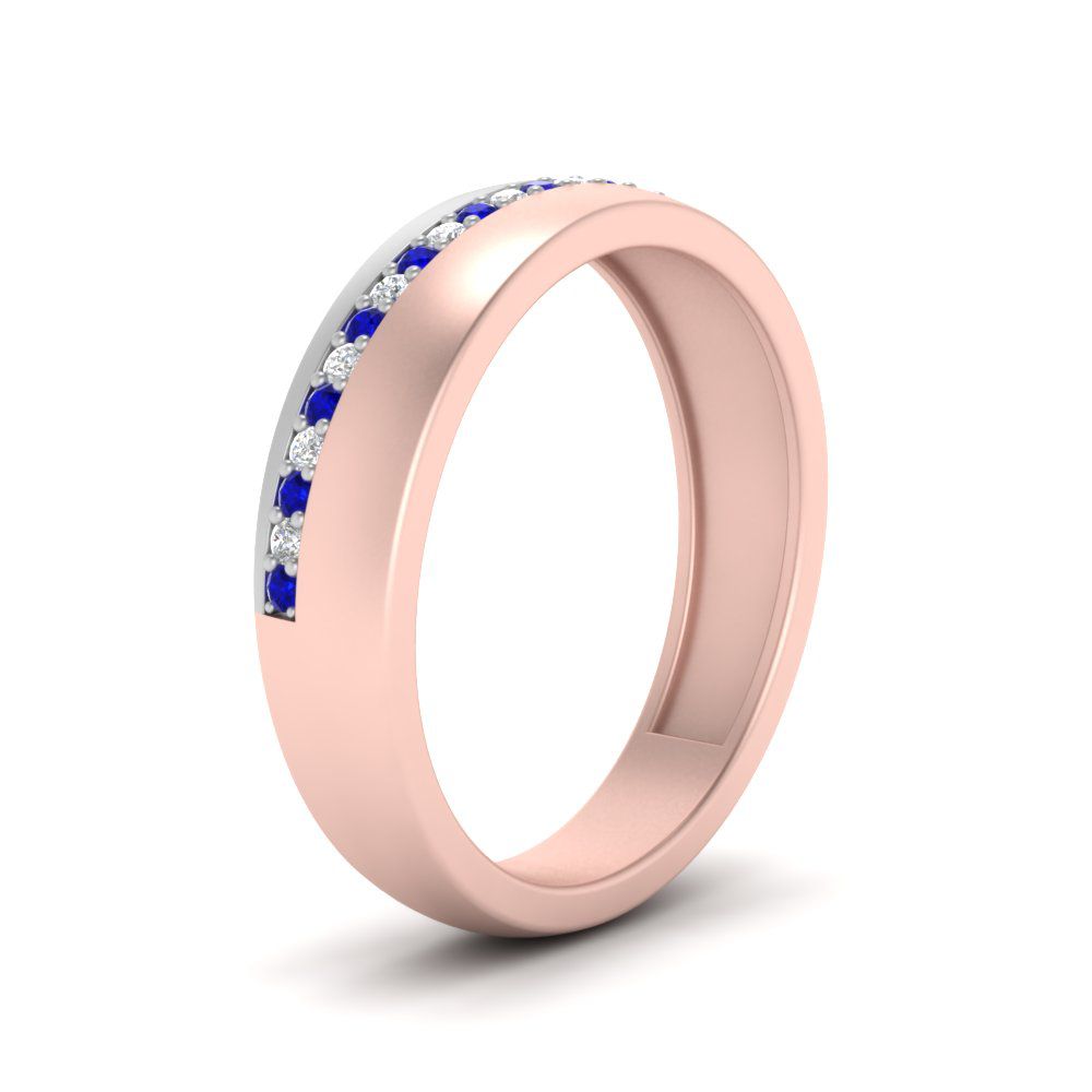 Mens 2 Tone Diagonal Stone Engagement Ring