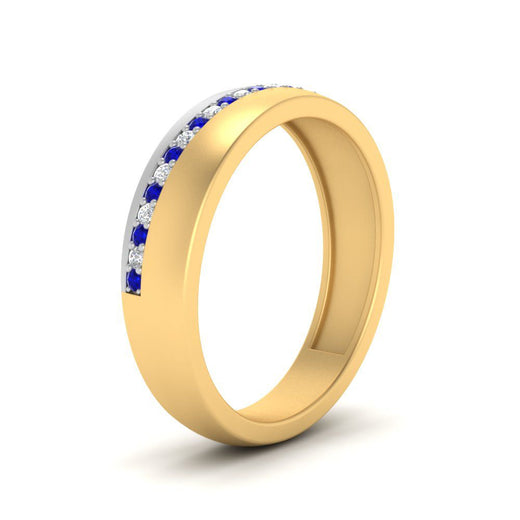 Mens 2 Tone Diagonal Stone Engagement Ring