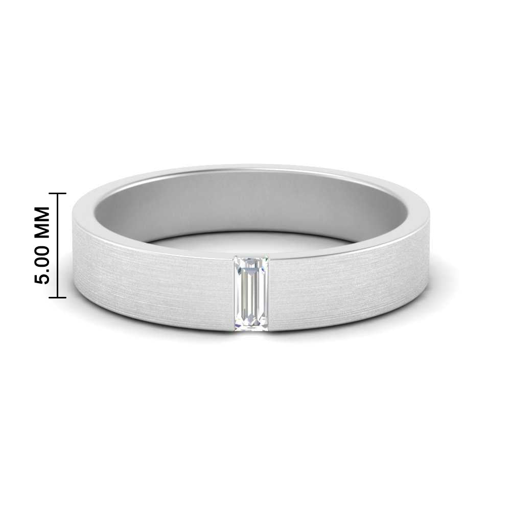 Mens Baguette Diamond Wedding Ring