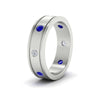 Load image into Gallery viewer, mens-bezel-set-diamond-eternity-engagement-ring-with-blue-sapphire-in-white-gold-fdm10342rogsablangle2-nl-wg.jpg