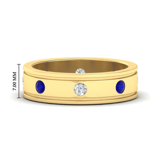 mens-bezel-set-diamond-eternity-engagement-ring-with-blue-sapphire-in-yellow-gold-fdm10342rogsabl-nl-yg-hw.jpg