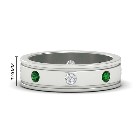 mens-bezel-set-diamond-eternity-engagement-ring-with-emerald-in-white-gold-fdm10342rogemgr-nl-wg-hw.jpg