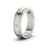 Load image into Gallery viewer, mens-bezel-set-diamond-eternity-engagement-ring-with-emerald-in-white-gold-fdm10342rogemgrangle2-nl-wg.jpg