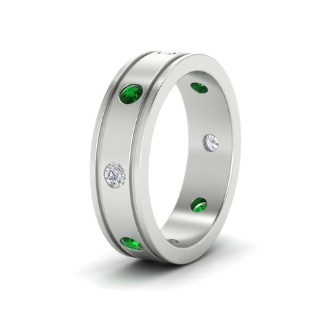 mens-bezel-set-diamond-eternity-engagement-ring-with-emerald-in-white-gold-fdm10342rogemgrangle2-nl-wg.jpg
