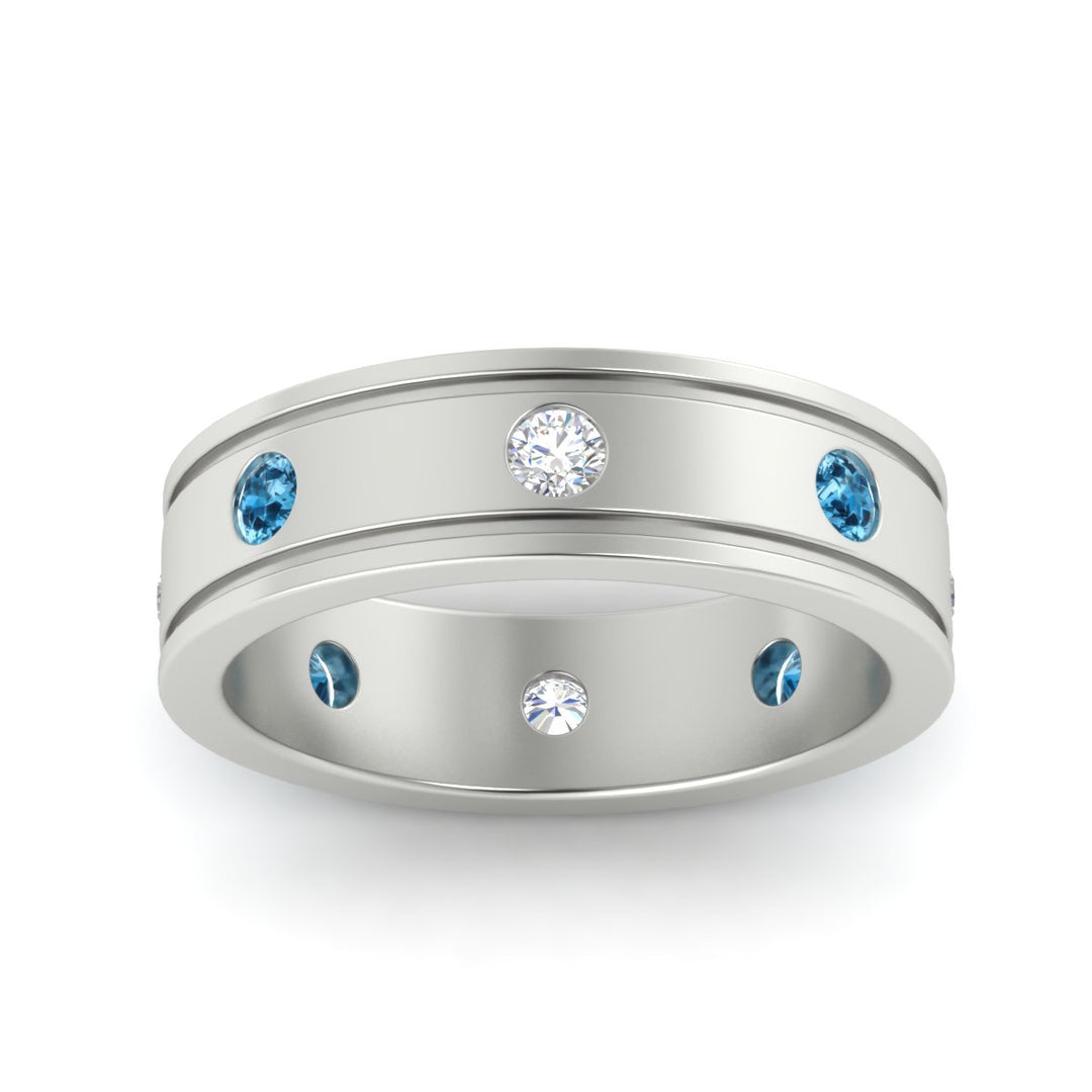 mens-bezel-set-diamond-eternity-engagement-ring-with-ice-blue-topaz-in-white-gold-fdm10342rogicbltoangle5-nl-wg