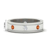 Load image into Gallery viewer, mens-bezel-set-diamond-eternity-engagement-ring-with-orange-sapphire-in-white-gold-fdm10342rogsaor-nl-wg-hw.jpg