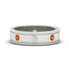 Load image into Gallery viewer, mens-bezel-set-diamond-eternity-engagement-ring-with-orange-sapphire-in-white-gold-fdm10342rogsaor-nl-wg.jpg