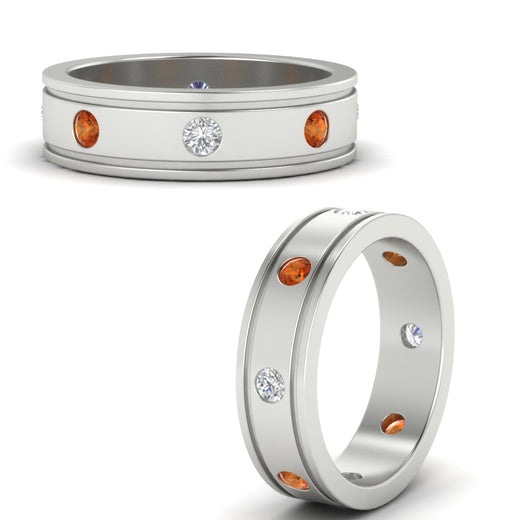 mens-bezel-set-diamond-eternity-engagement-ring-with-orange-sapphire-in-white-gold-fdm10342rogsaorangle3-nl-wg.jpg