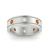 Load image into Gallery viewer, mens-bezel-set-diamond-eternity-engagement-ring-with-orange-sapphire-in-white-gold-fdm10342rogsaorangle5-nl-wg.jpg