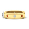 Load image into Gallery viewer, mens-bezel-set-diamond-eternity-engagement-ring-with-orange-sapphire-in-yellow-gold-fdm10342rogsaor-nl-yg-hw.jpg