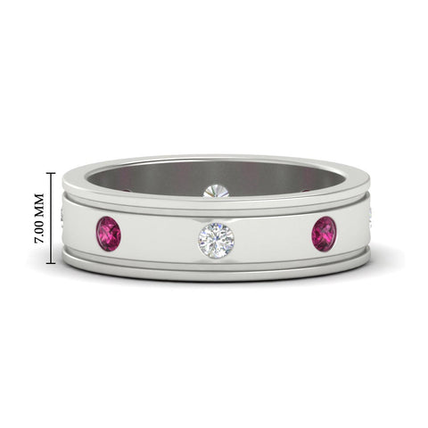 mens-bezel-set-diamond-eternity-engagement-ring-with-pink-sapphire-in-white-gold-fdm10342rogsadrpi-nl-wg-hw.jpg