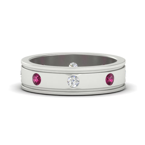 mens-bezel-set-diamond-eternity-engagement-ring-with-pink-sapphire-in-white-gold-fdm10342rogsadrpi-nl-wg.jpg