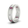 Load image into Gallery viewer, mens-bezel-set-diamond-eternity-engagement-ring-with-pink-sapphire-in-white-gold-fdm10342rogsadrpiangle2-nl-wg.jpg