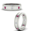 Load image into Gallery viewer, mens-bezel-set-diamond-eternity-engagement-ring-with-pink-sapphire-in-white-gold-fdm10342rogsadrpiangle3-nl-wg.jpg