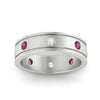 Load image into Gallery viewer, mens-bezel-set-diamond-eternity-engagement-ring-with-pink-sapphire-in-white-gold-fdm10342rogsadrpiangle5-nl-wg.jpg
