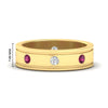 Load image into Gallery viewer, mens-bezel-set-diamond-eternity-engagement-ring-with-pink-sapphire-in-yellow-gold-fdm10342rogsadrpi-nl-yg-hw.jpg