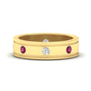 Load image into Gallery viewer, mens-bezel-set-diamond-eternity-engagement-ring-with-pink-sapphire-in-yellow-gold-fdm10342rogsadrpi-nl-yg.jpg