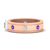 Load image into Gallery viewer, mens-bezel-set-diamond-eternity-engagement-ring-with-purple-amethyst-in-rose-gold-fdm10342rogvito-nl-rg-hw.jpg