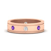 Load image into Gallery viewer, mens-bezel-set-diamond-eternity-engagement-ring-with-purple-amethyst-in-rose-gold-fdm10342rogvito-nl-rg.jpg
