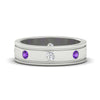 Load image into Gallery viewer, mens-bezel-set-diamond-eternity-engagement-ring-with-purple-amethyst-in-white-gold-fdm10342rogvito-nl-wg.jpg