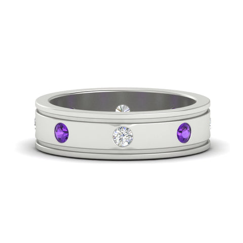 mens-bezel-set-diamond-eternity-engagement-ring-with-purple-amethyst-in-white-gold-fdm10342rogvito-nl-wg.jpg