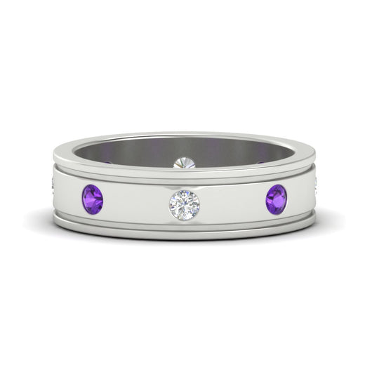 mens-bezel-set-diamond-eternity-engagement-ring-with-purple-amethyst-in-white-gold-fdm10342rogvito-nl-wg.jpg