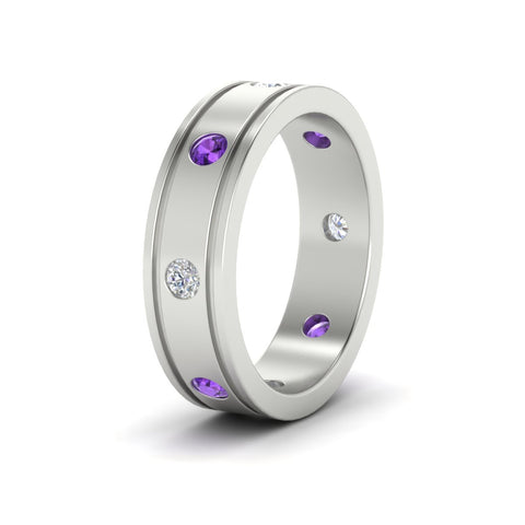 mens-bezel-set-diamond-eternity-engagement-ring-with-purple-amethyst-in-white-gold-fdm10342rogvitoangle2-nl-wg.jpg