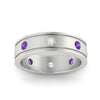 Load image into Gallery viewer, mens-bezel-set-diamond-eternity-engagement-ring-with-purple-amethyst-in-white-gold-fdm10342rogvitoangle5-nl-wg.jpg