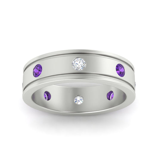 mens-bezel-set-diamond-eternity-engagement-ring-with-purple-amethyst-in-white-gold-fdm10342rogvitoangle5-nl-wg.jpg