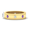Load image into Gallery viewer, mens-bezel-set-diamond-eternity-engagement-ring-with-purple-amethyst-in-yellow-gold-fdm10342rogvito-nl-yg-hw.jpg