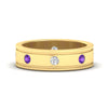 Load image into Gallery viewer, mens-bezel-set-diamond-eternity-engagement-ring-with-purple-amethyst-in-yellow-gold-fdm10342rogvito-nl-yg.jpg