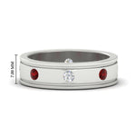Load image into Gallery viewer, mens-bezel-set-diamond-eternity-engagement-ring-with-ruby-in-white-gold-fdm10342rogrudr-nl-wg-hw