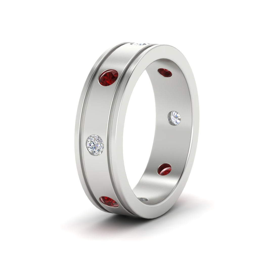 mens-bezel-set-diamond-eternity-engagement-ring-with-ruby-in-white-gold-fdm10342rogrudrangle2-nl-wg