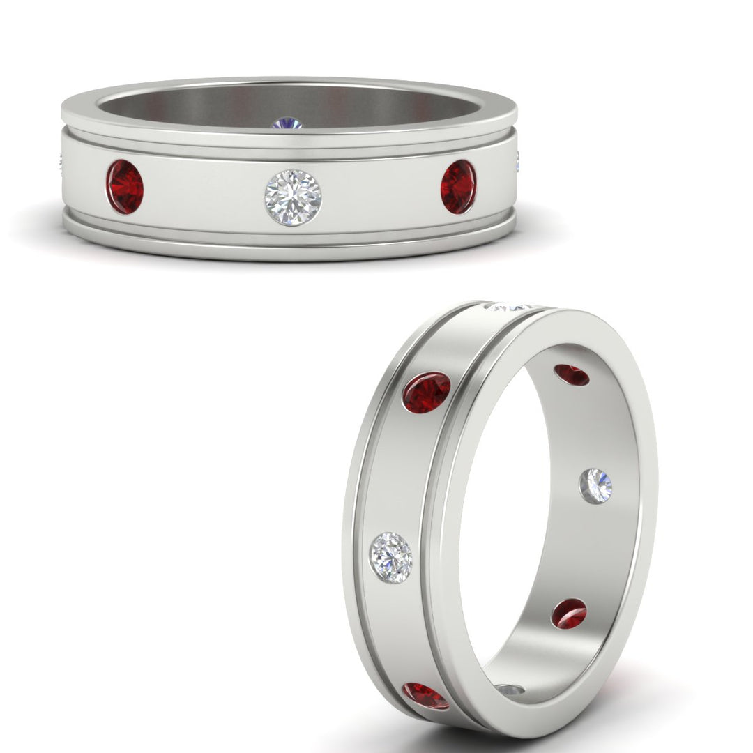 mens-bezel-set-diamond-eternity-engagement-ring-with-ruby-in-white-gold-fdm10342rogrudrangle3-nl-wg