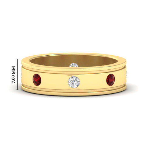 mens-bezel-set-diamond-eternity-engagement-ring-with-ruby-in-yellow-gold-fdm10342rogrudr-nl-yg-hw.jpg