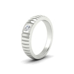 Load image into Gallery viewer, mens-bezel-set-modern-wedding-ring-in-white-gold-fdm186-nl-wg
